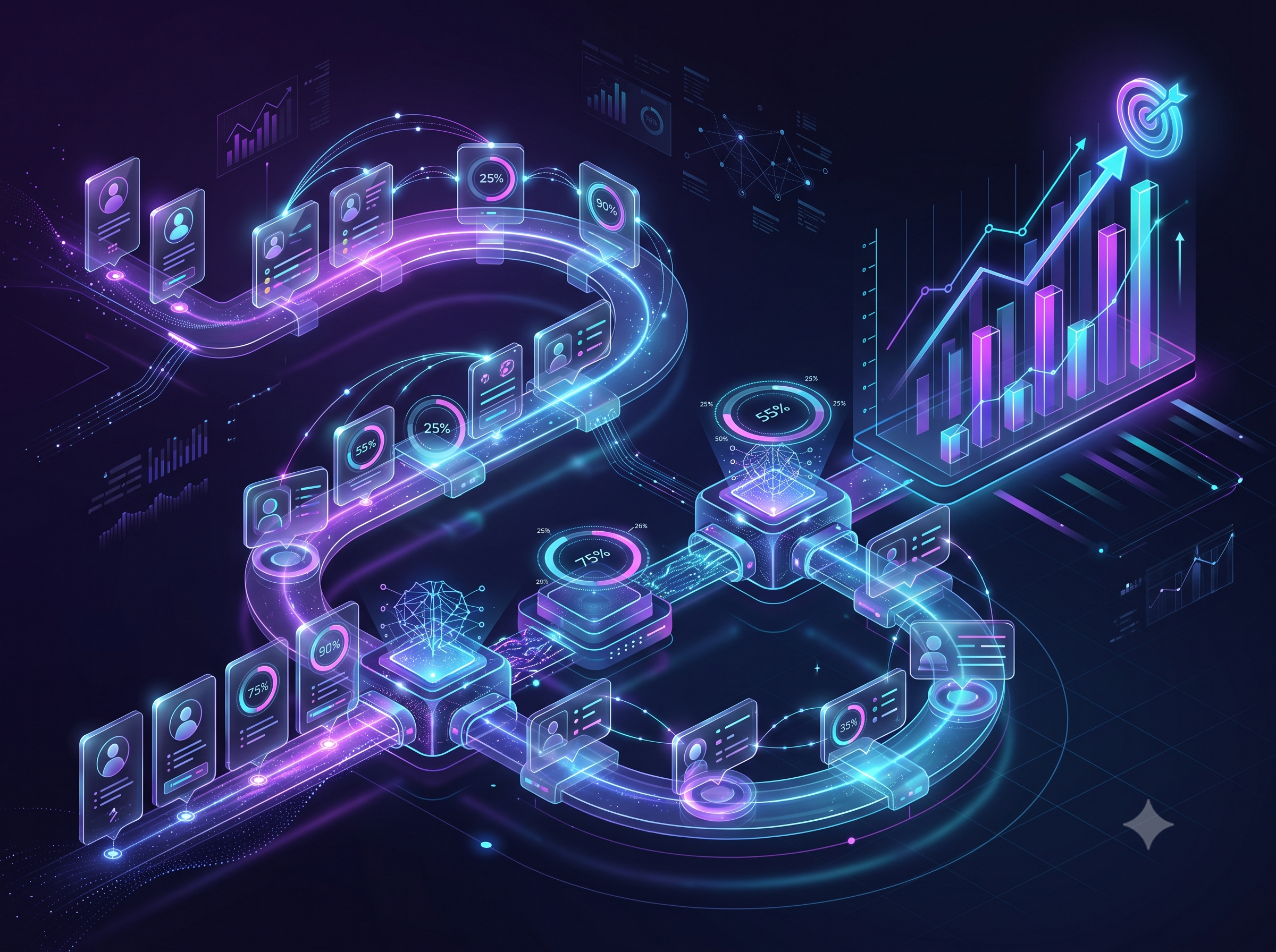 Analytics command center dashboard illustration